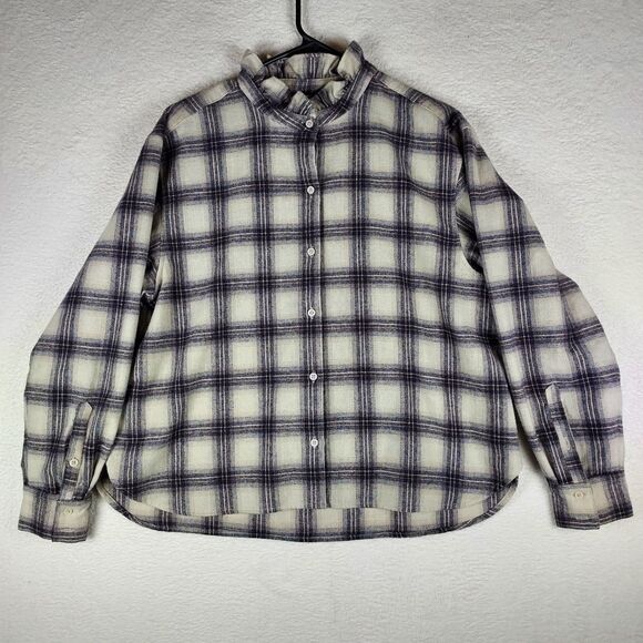 Bannana Republic Women's Plaid Button Down Long-sleeved Size Medium - Picture 1 of 6